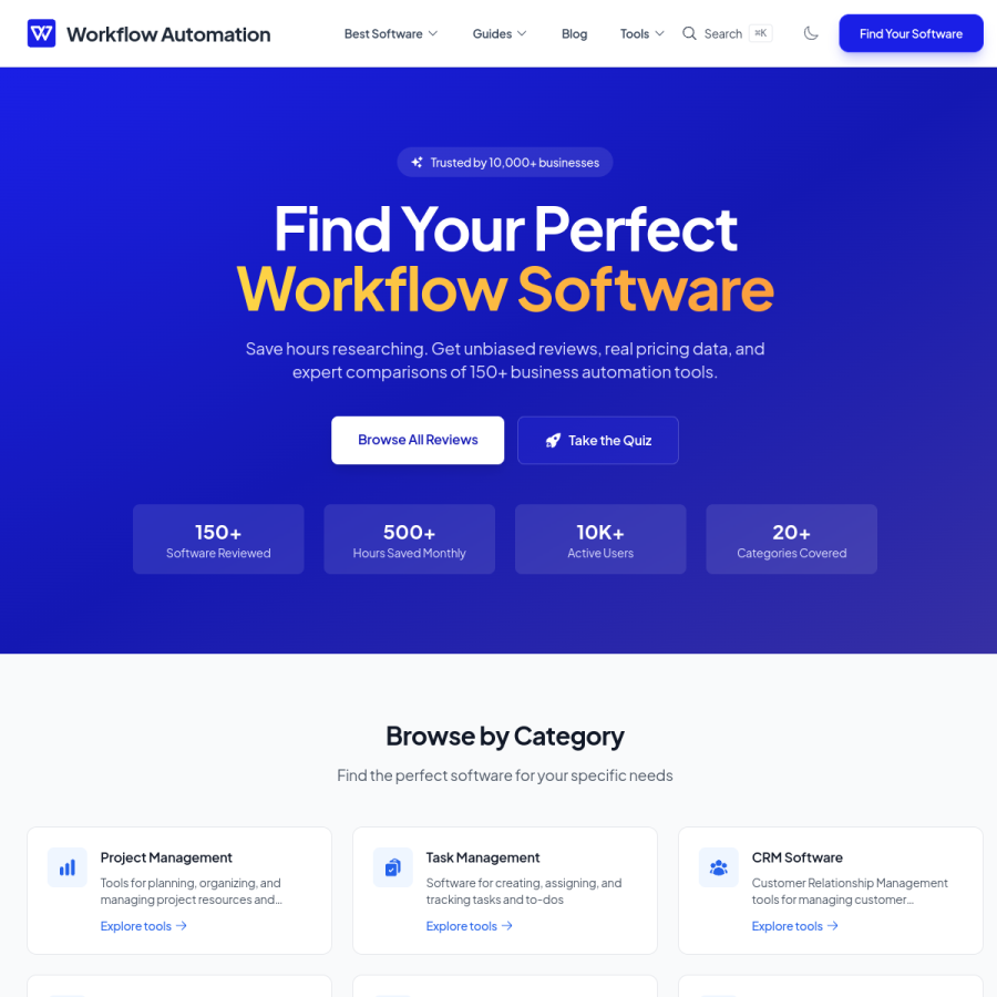 workflowautomation.net homepage screenshot