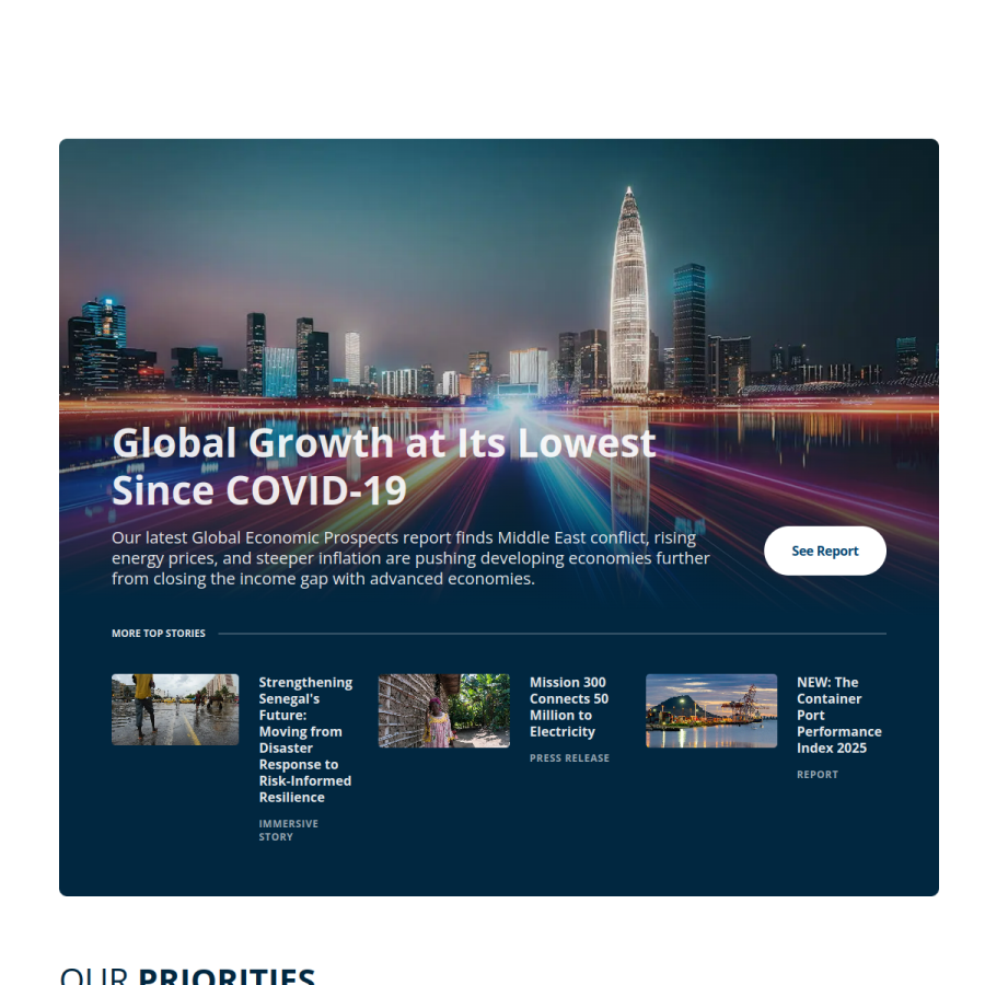 worldbank.org homepage screenshot