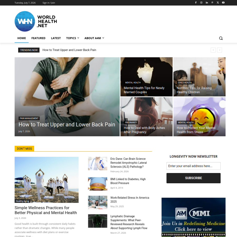 worldhealth.net homepage screenshot