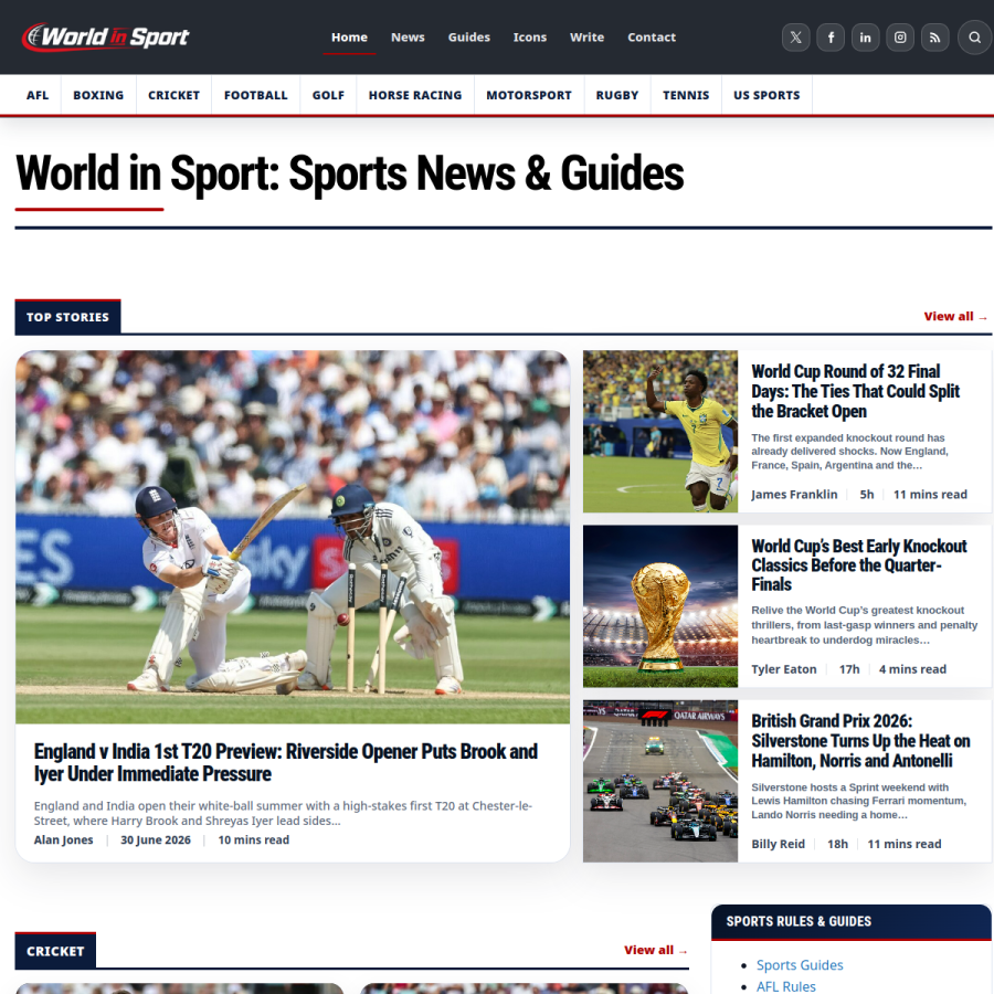 worldinsport.com homepage screenshot