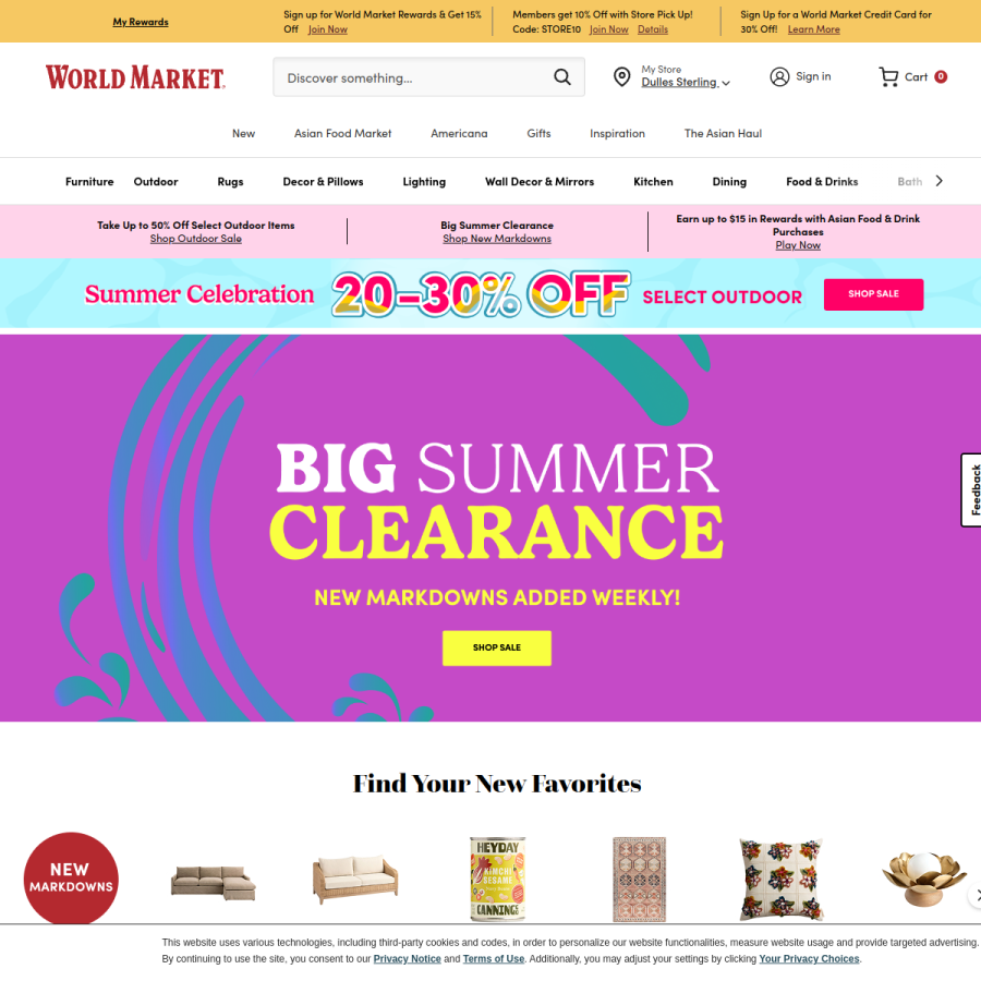 worldmarket.com homepage screenshot