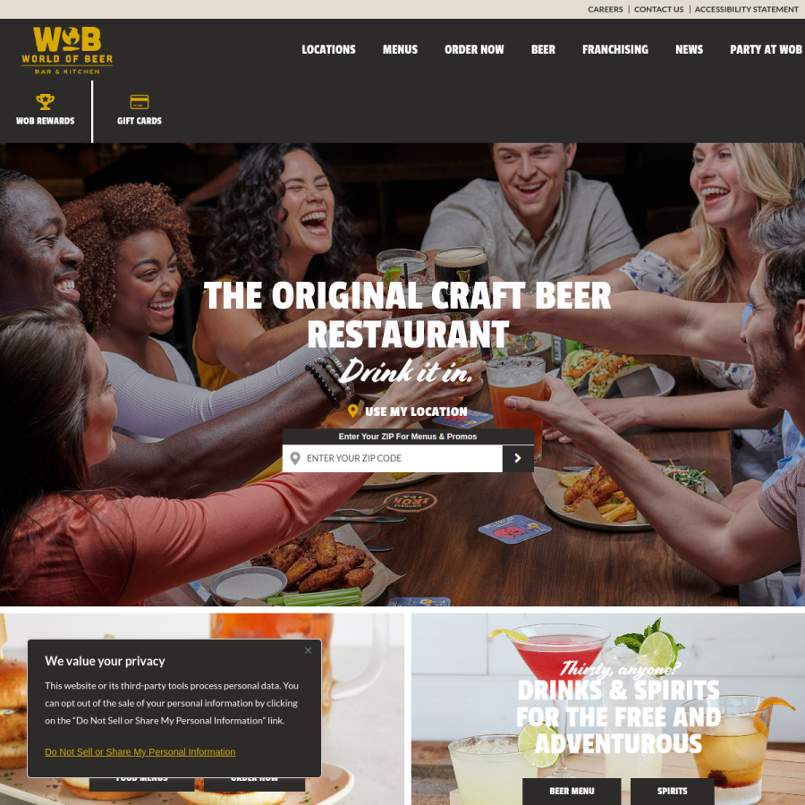 worldofbeer.com homepage screenshot