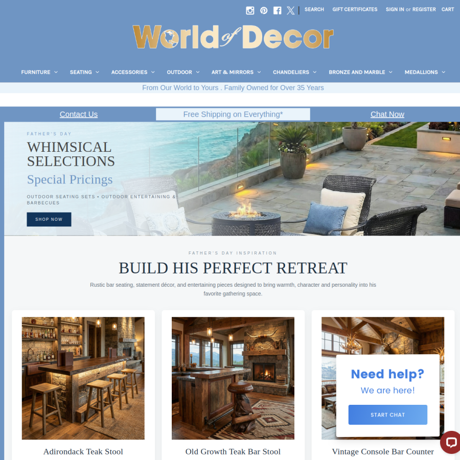 worldofdecor.com homepage screenshot
