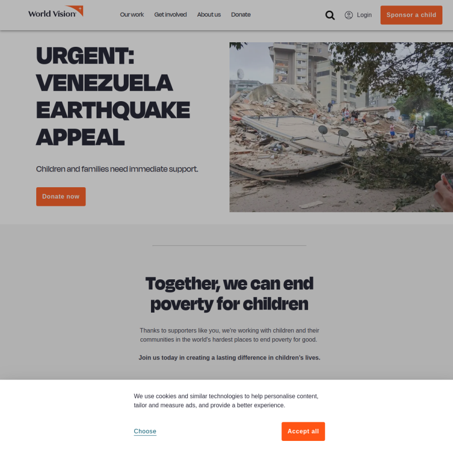 worldvision.org.uk homepage screenshot