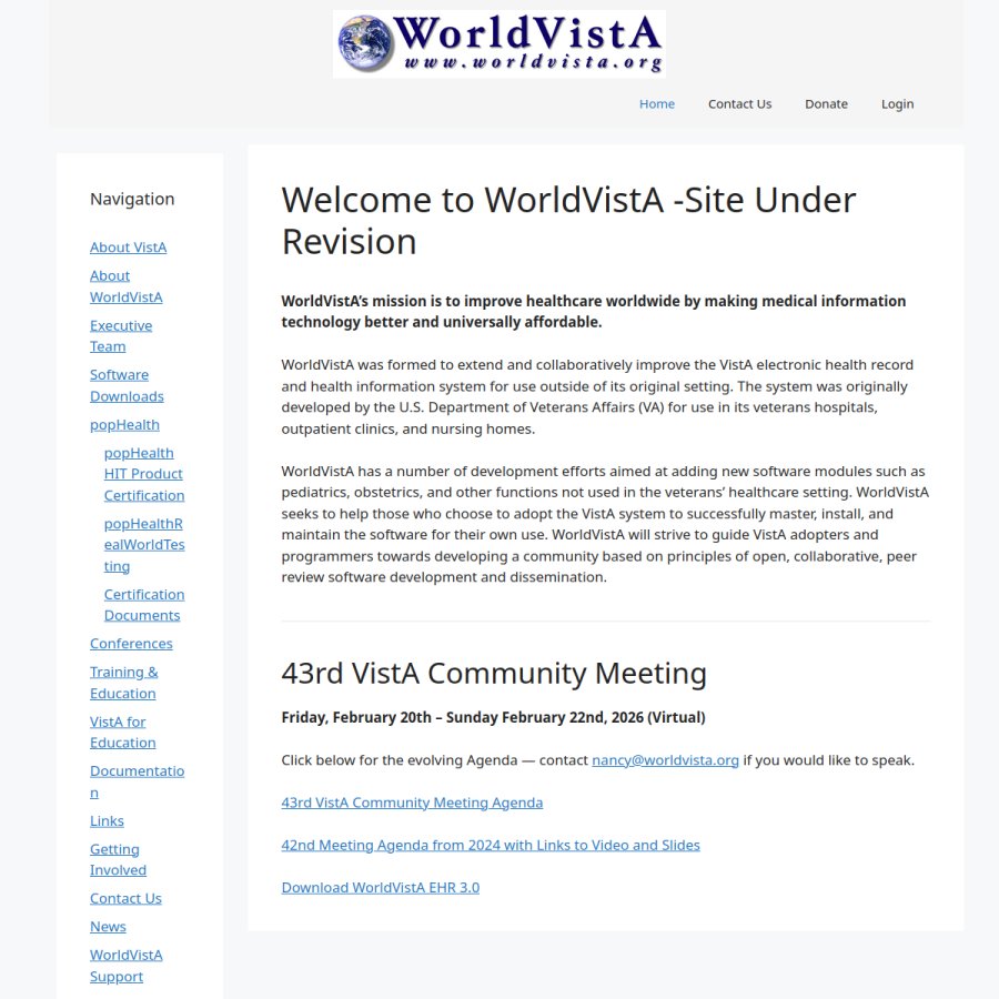 worldvista.org homepage screenshot
