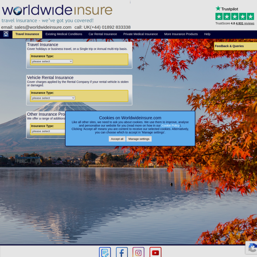 worldwideinsure.com homepage screenshot