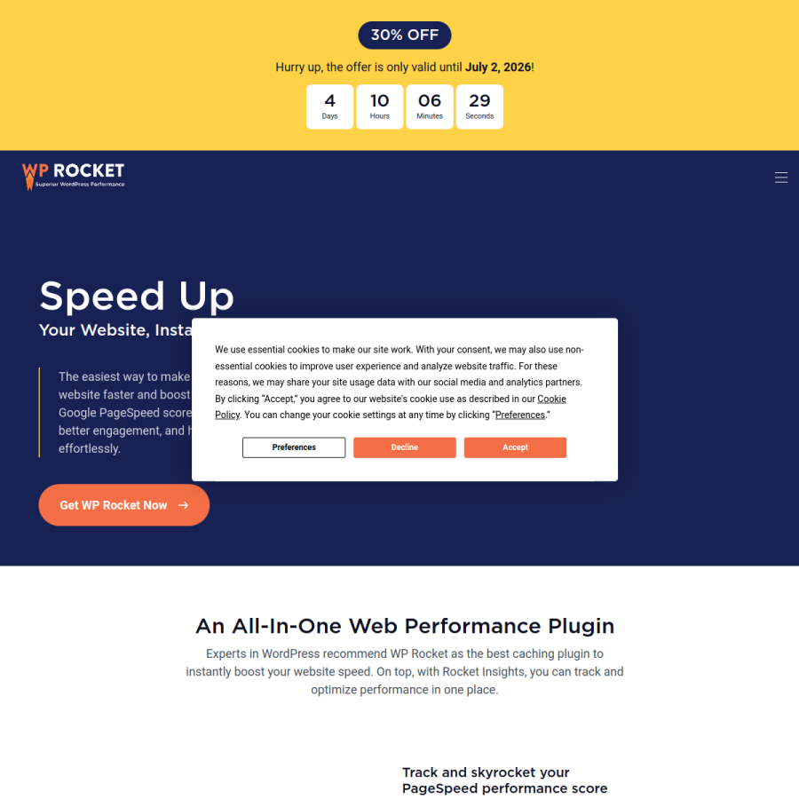 wp-rocket.me homepage screenshot