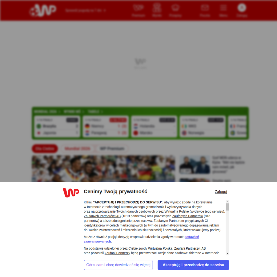 wp.pl homepage screenshot