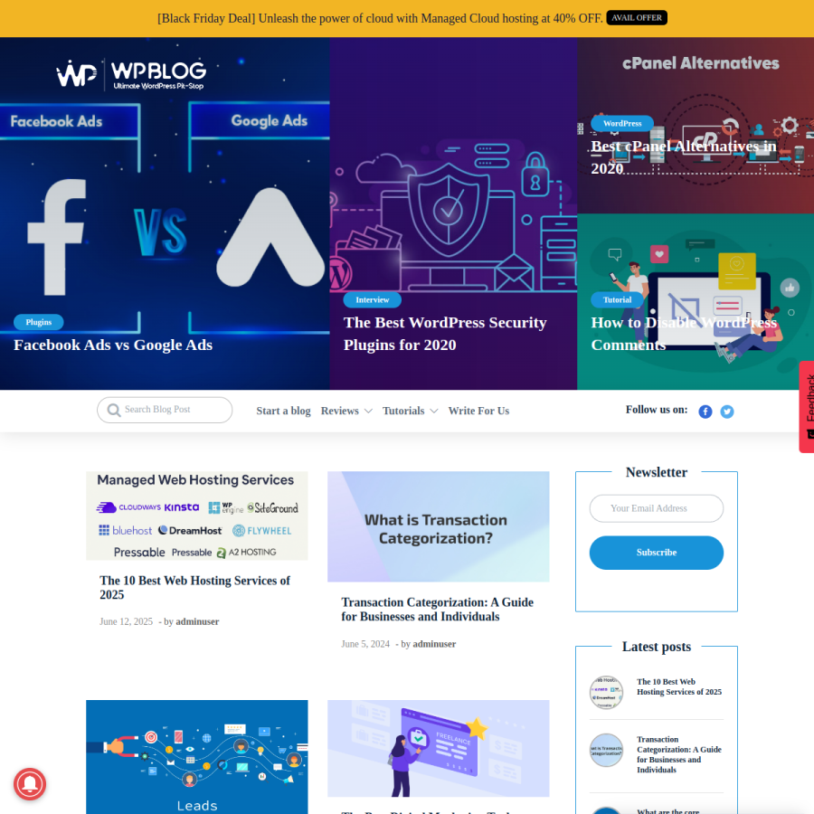 wpblog.com homepage screenshot