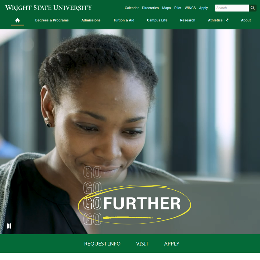 wright.edu homepage screenshot