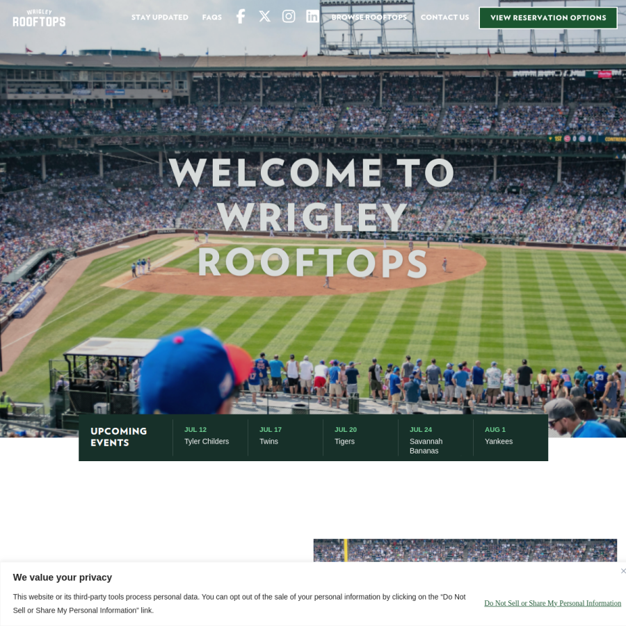 wrigleyrooftopsllc.com homepage screenshot