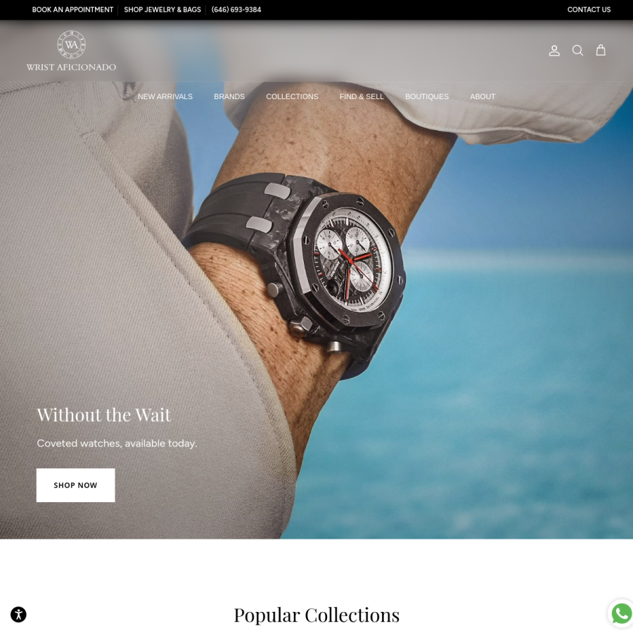 wristaficionado.com homepage screenshot