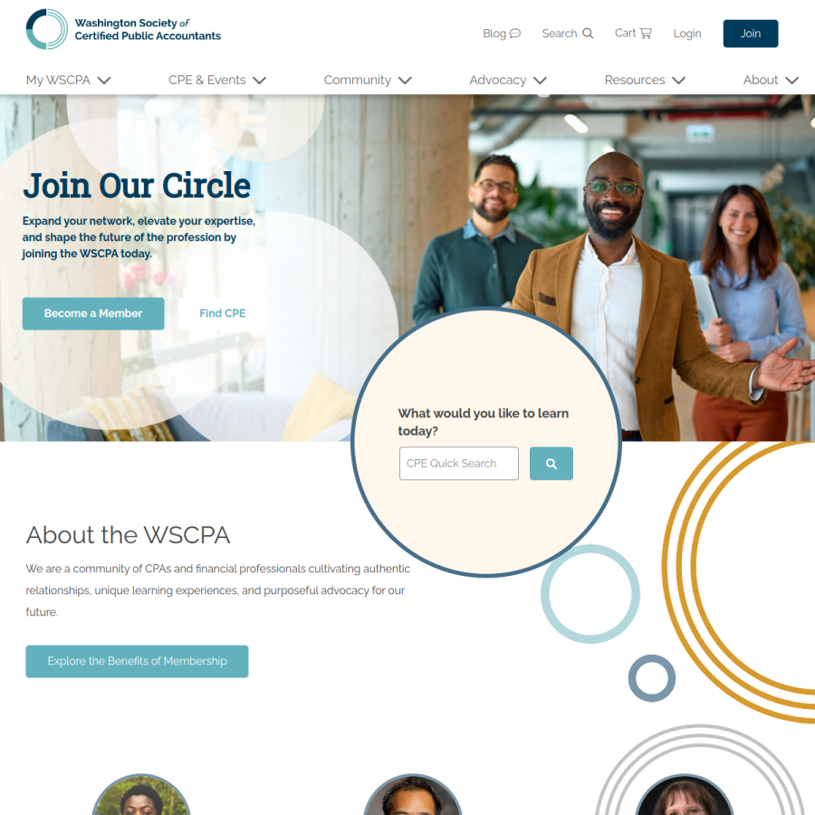wscpa.org homepage screenshot