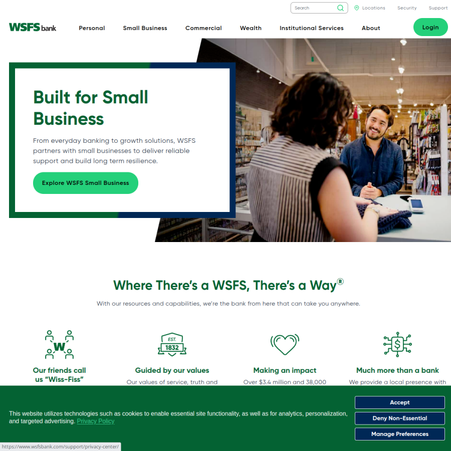 wsfsbank.com homepage screenshot