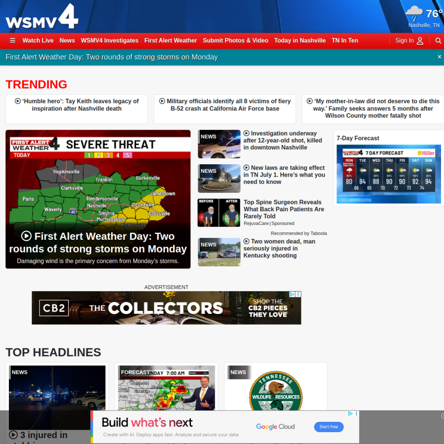 wsmv.com homepage screenshot