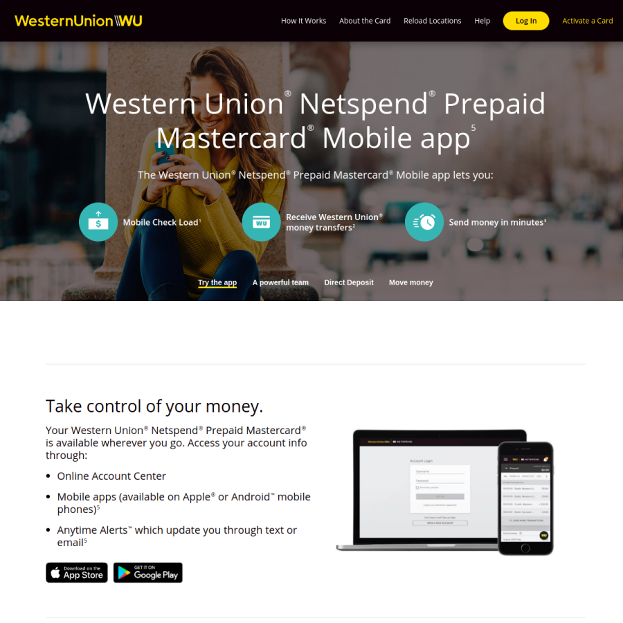 wunetspendprepaid.com homepage screenshot