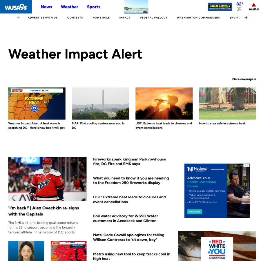 wusa9.com homepage screenshot