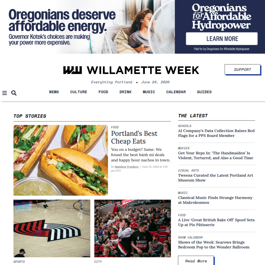 wweek.com homepage screenshot