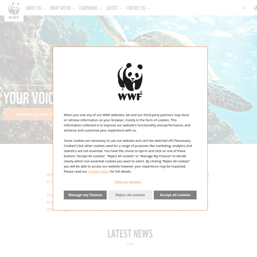 wwf.eu homepage screenshot