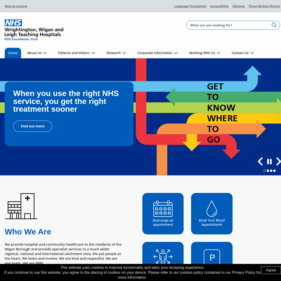 wwl.nhs.uk homepage screenshot