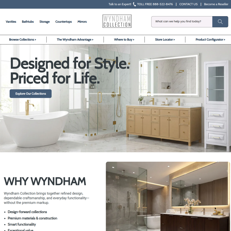 wyndhamcollection.com homepage screenshot