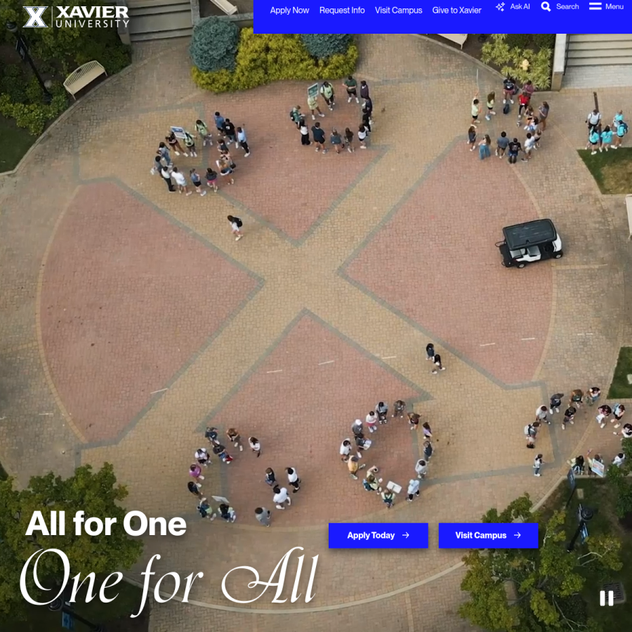 xavier.edu homepage screenshot