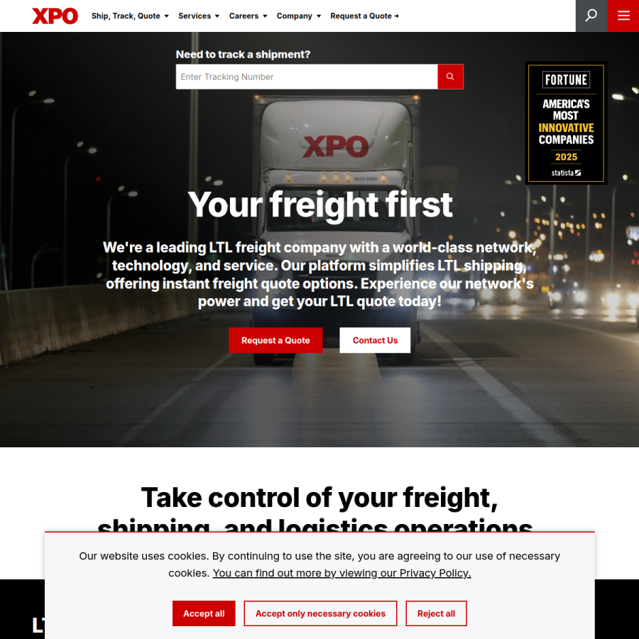 xpo.com homepage screenshot
