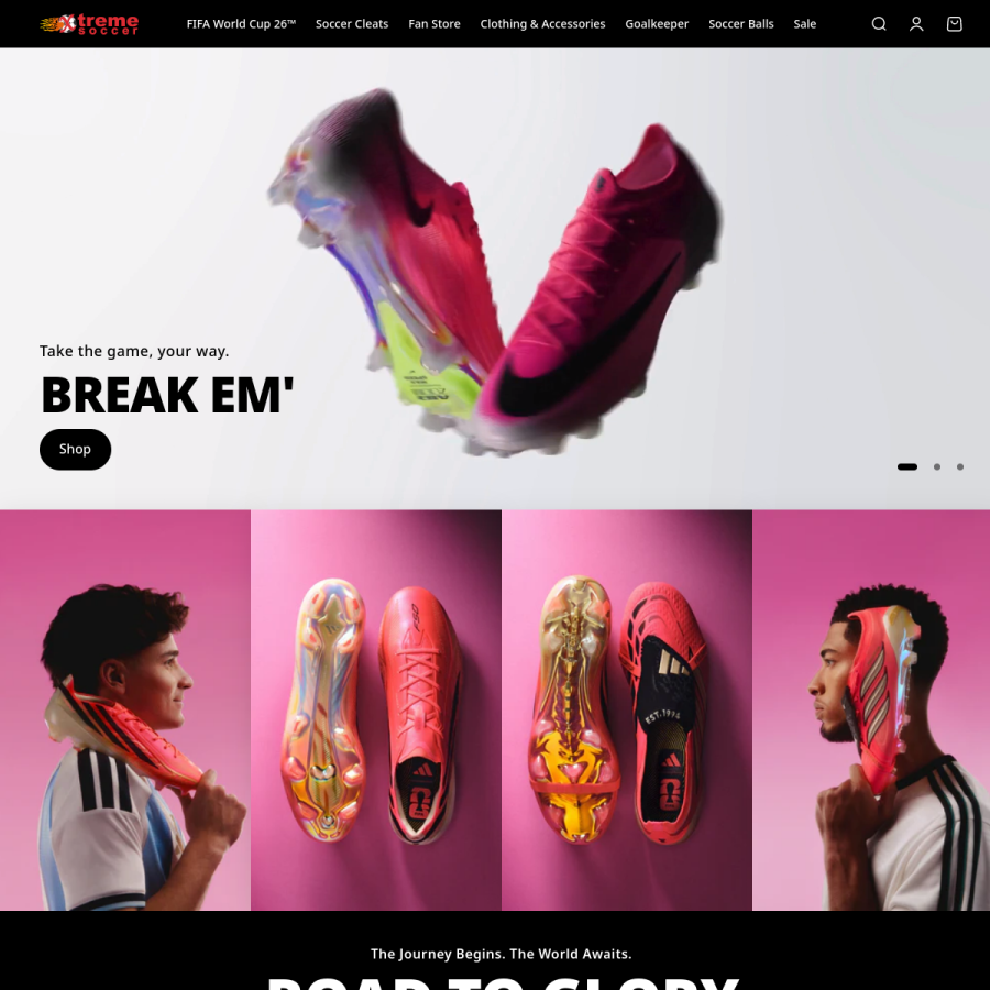 xtremesocceronline.com homepage screenshot