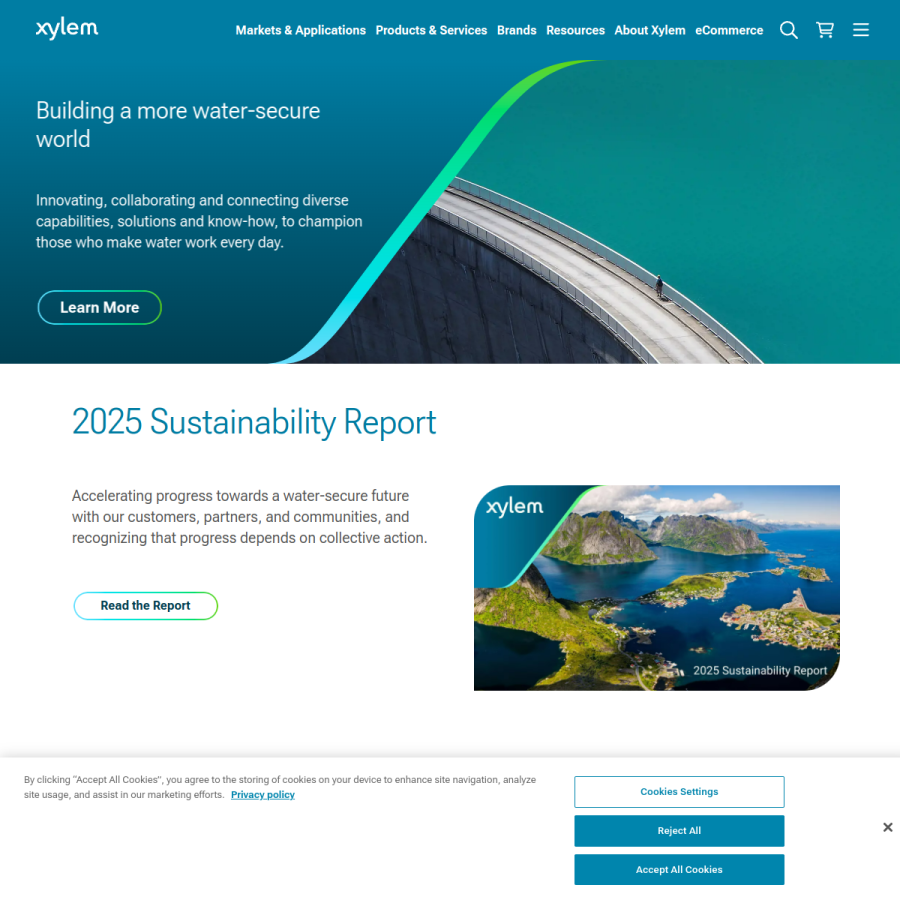 xylem.com homepage screenshot