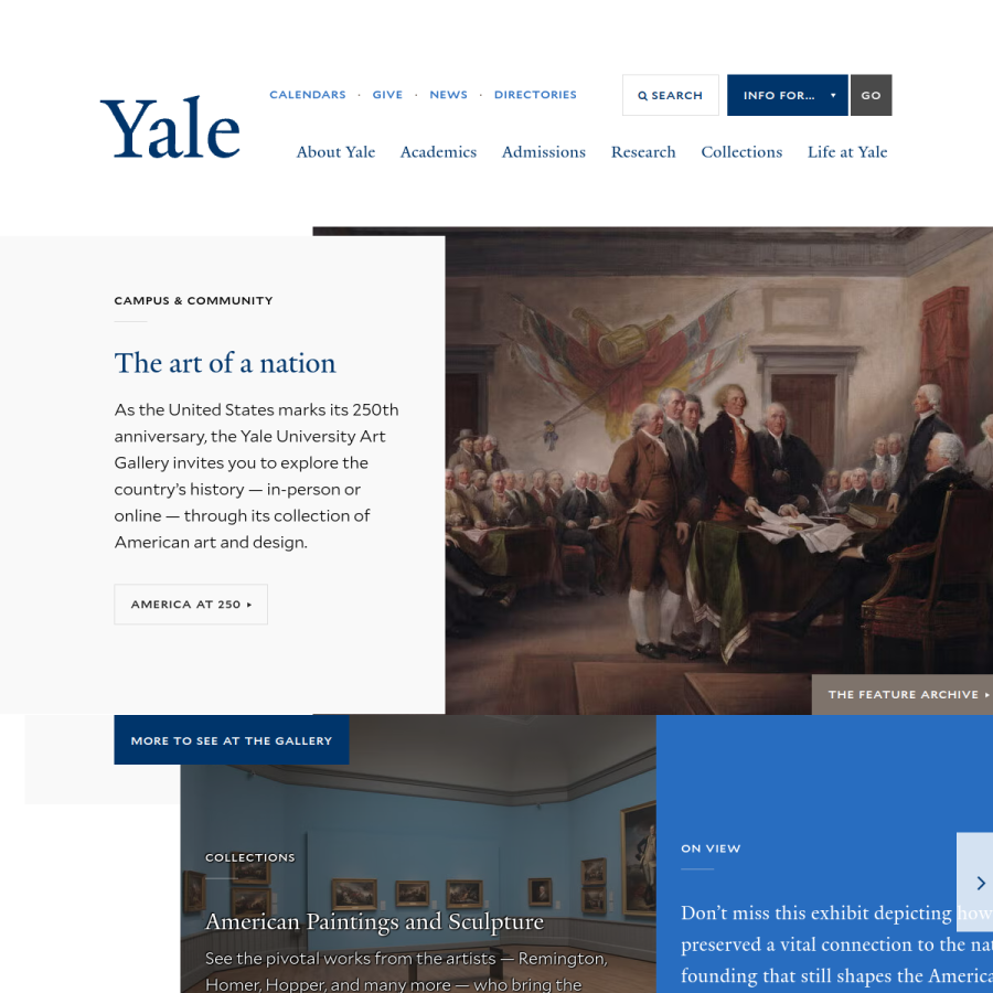 yale.edu homepage screenshot