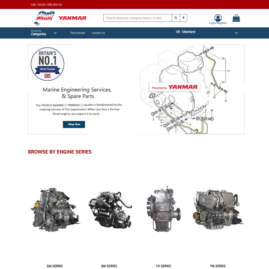 yanmarshop.com homepage screenshot