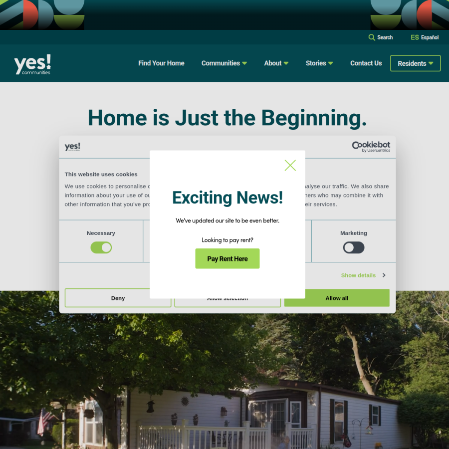 yescommunities.com homepage screenshot