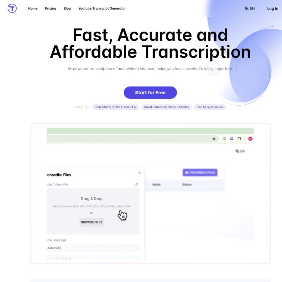 yescribe.ai homepage screenshot