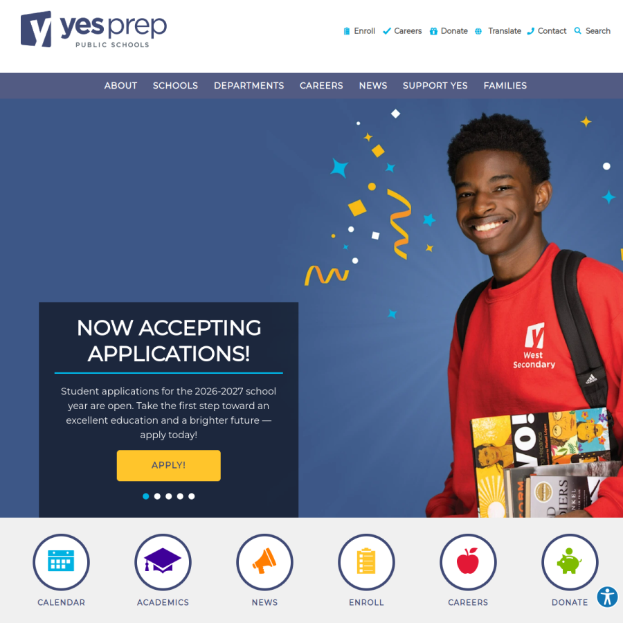 yesprep.org homepage screenshot