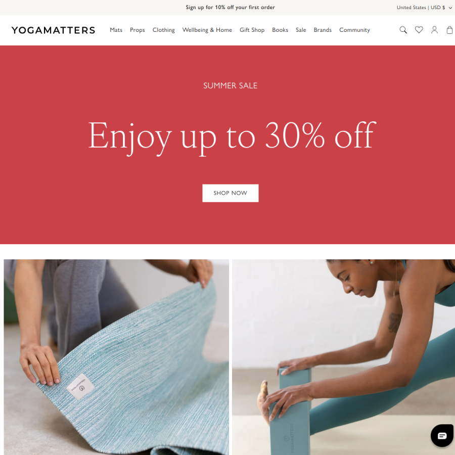 yogamatters.com homepage screenshot