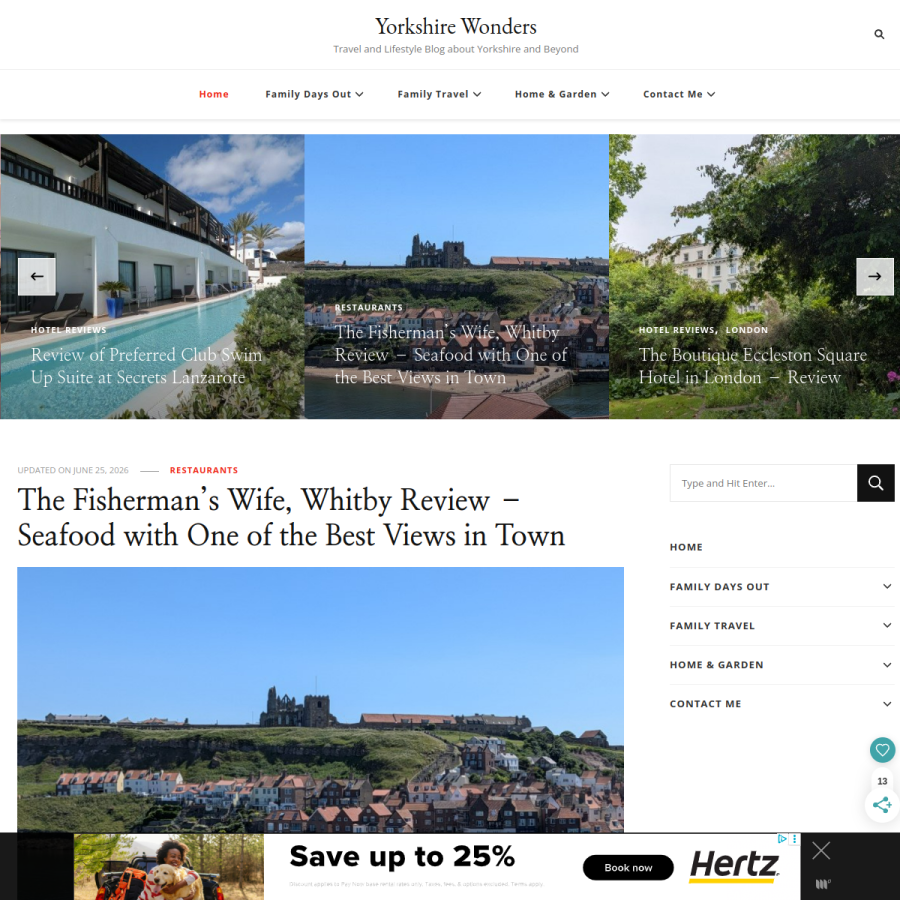 yorkshirewonders.co.uk homepage screenshot