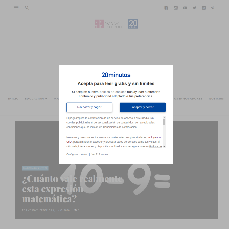 yosoytuprofe.20minutos.es homepage screenshot