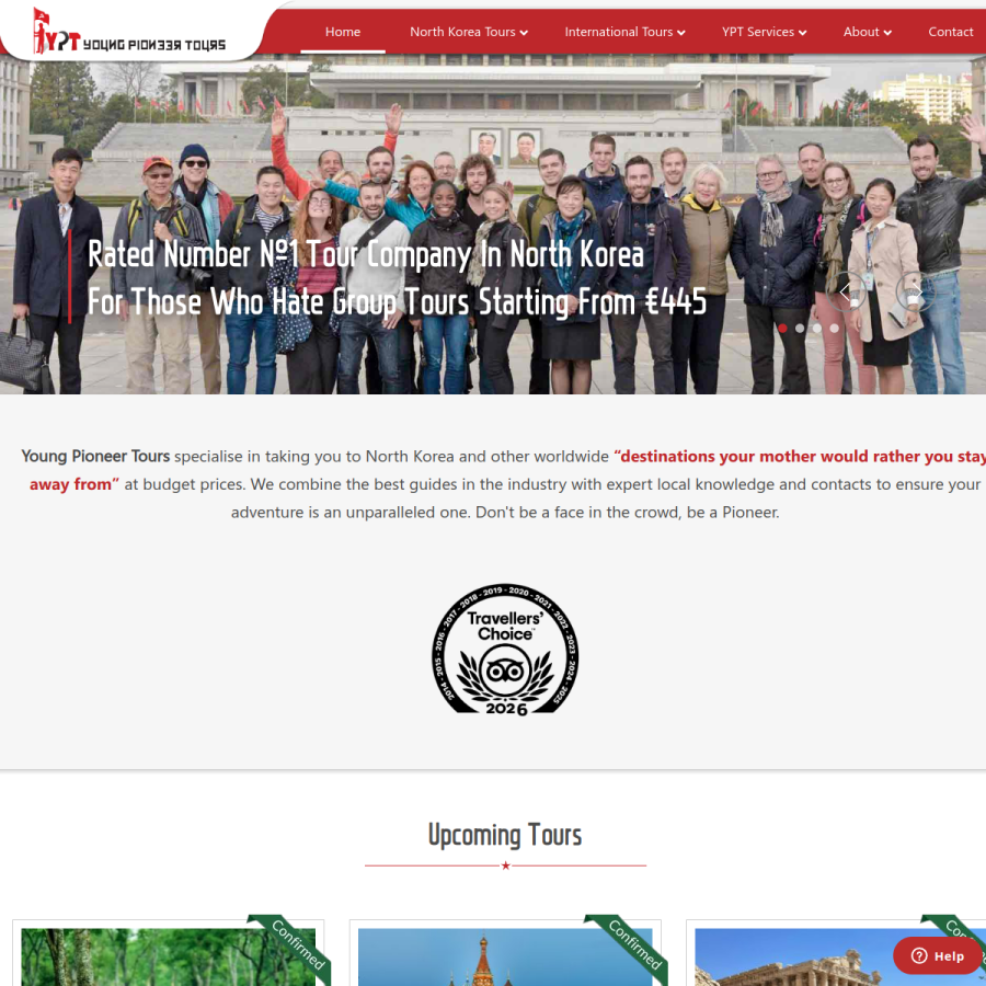 youngpioneertours.com homepage screenshot