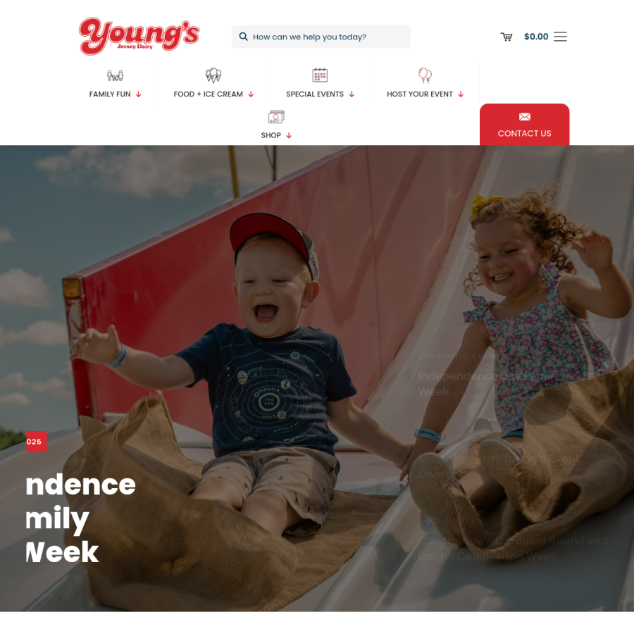 youngsdairy.com homepage screenshot
