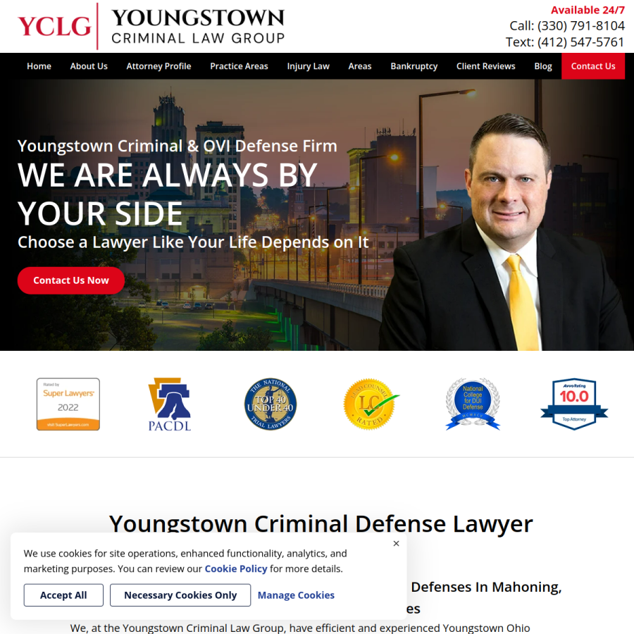 youngstowncriminallawyer.com homepage screenshot