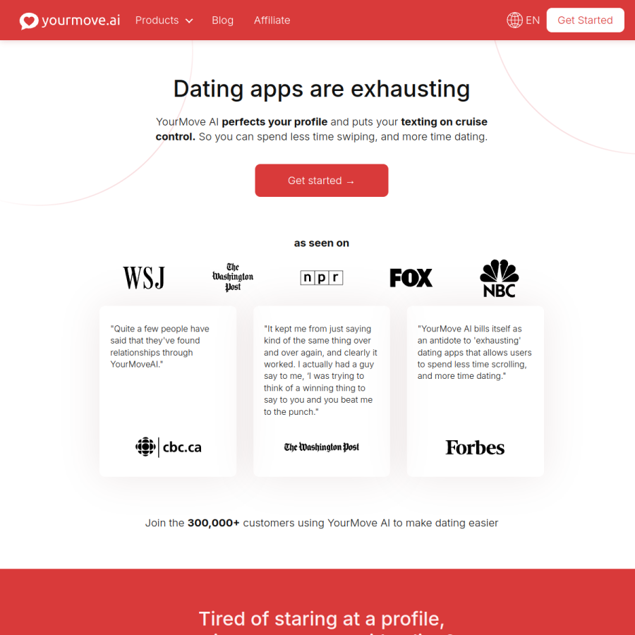 yourmove.ai homepage screenshot