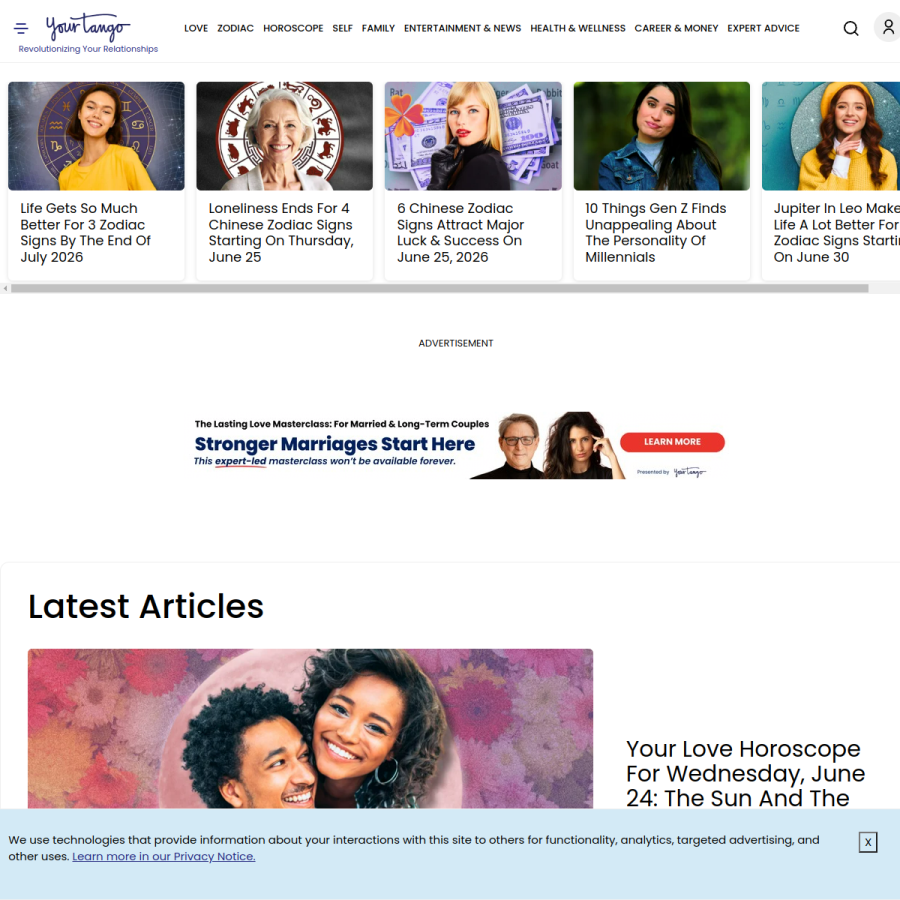 yourtango.com homepage screenshot