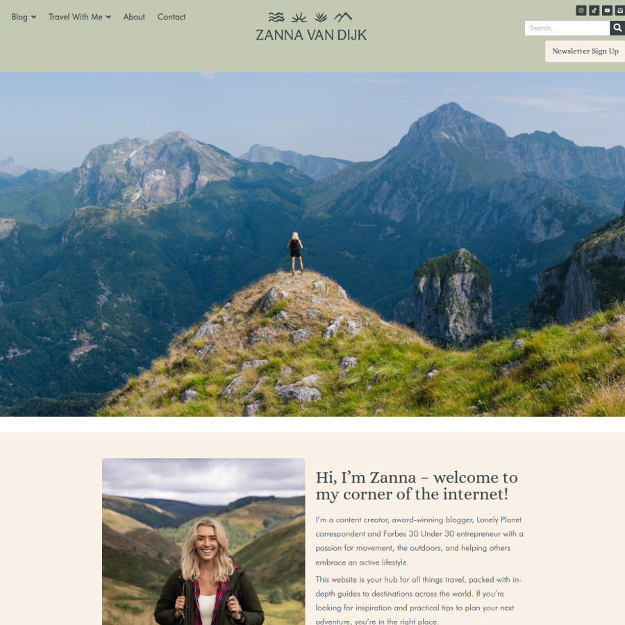 zannavandijk.co.uk homepage screenshot