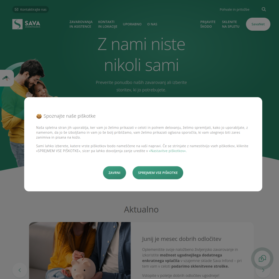 zav-sava.si homepage screenshot
