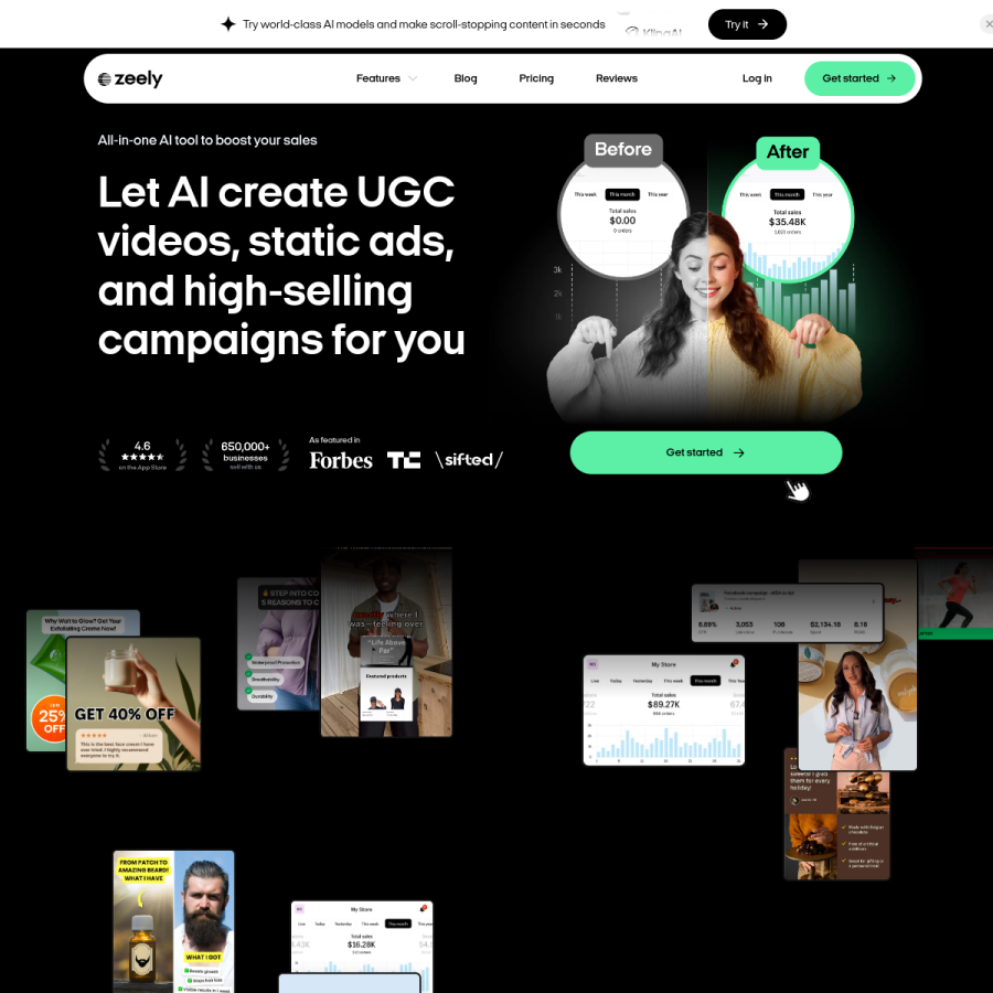 zeely.ai homepage screenshot