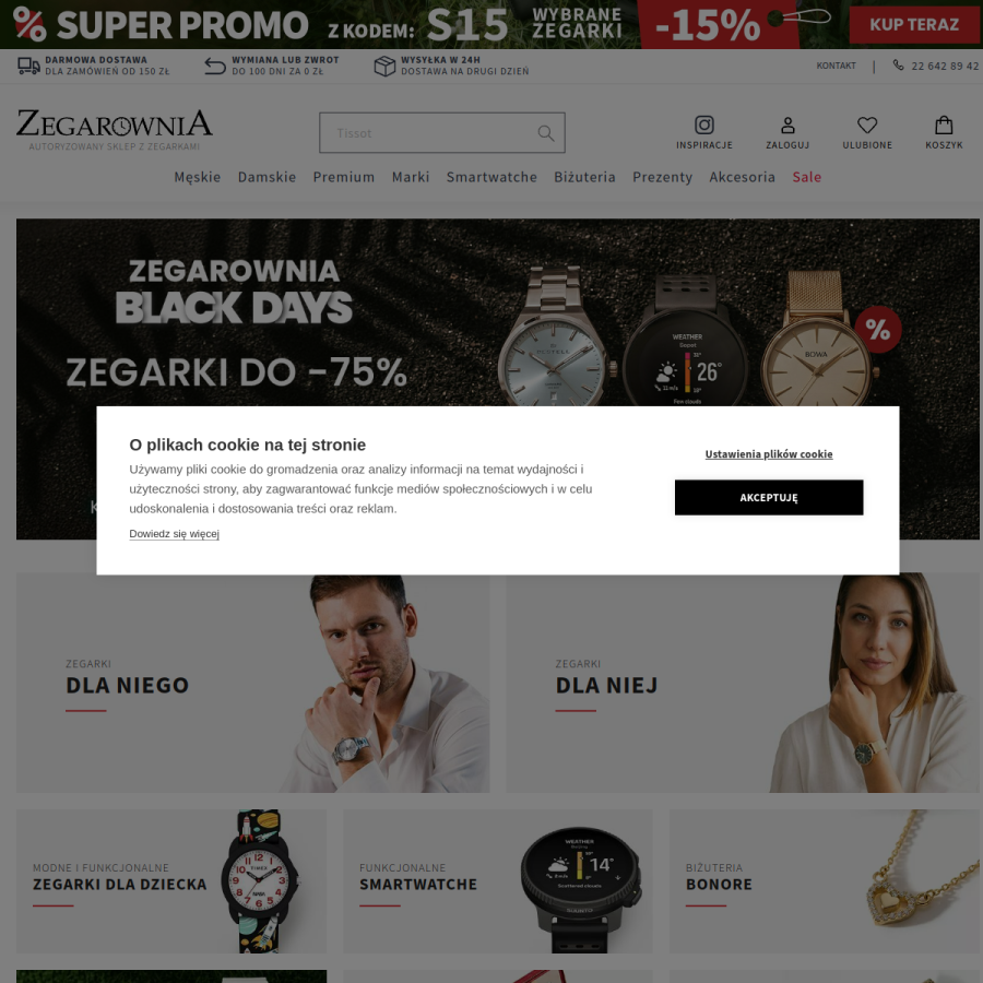 zegarownia.pl homepage screenshot