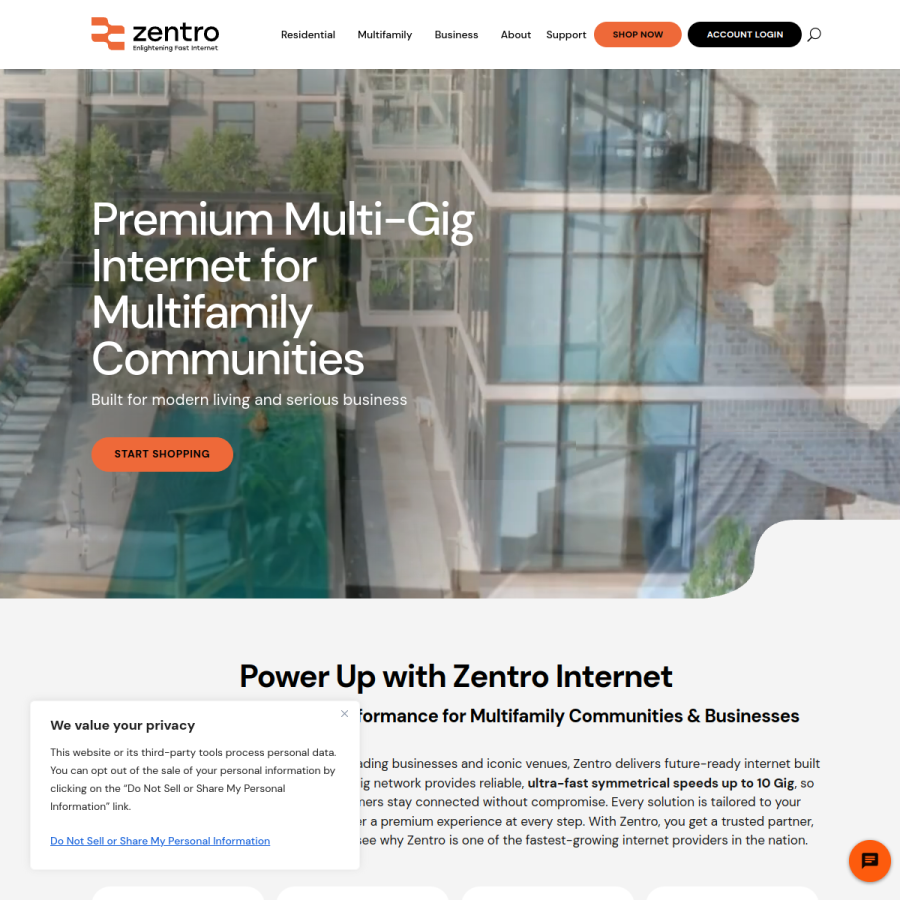 zentrointernet.com homepage screenshot