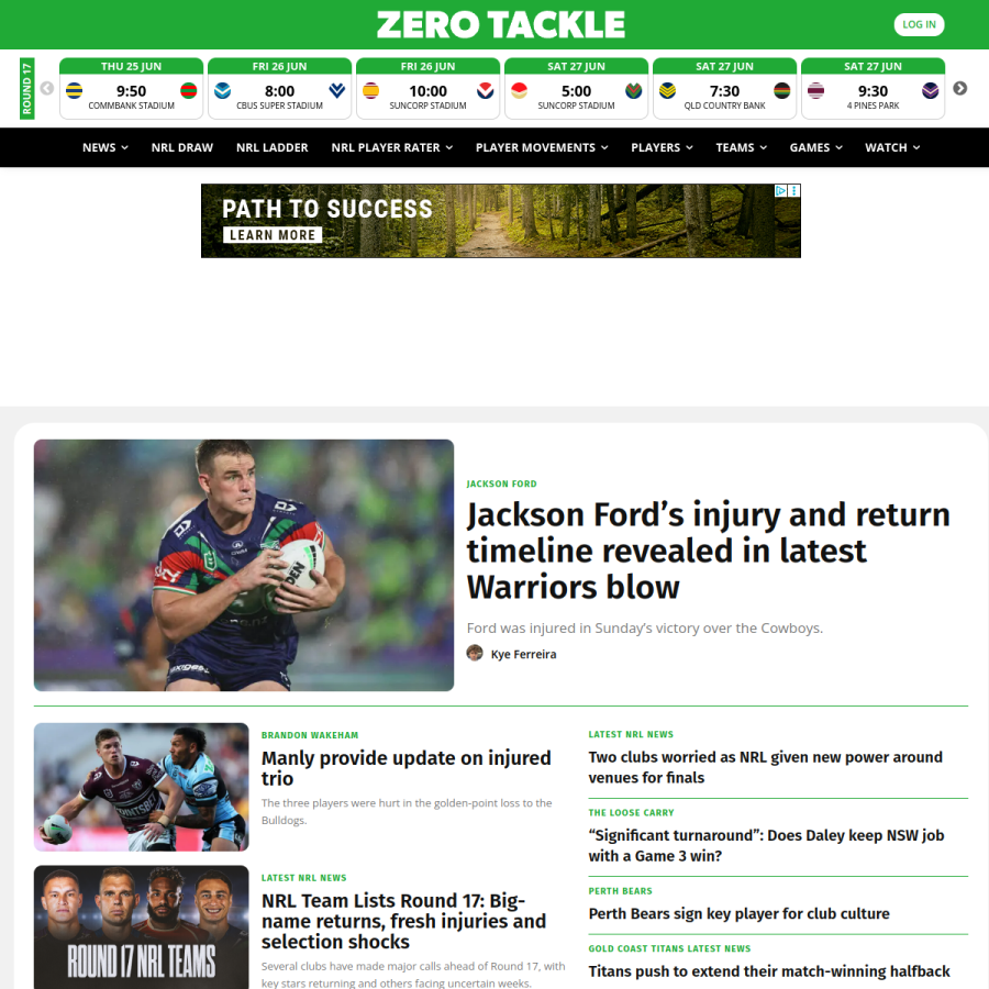 zerotackle.com homepage screenshot
