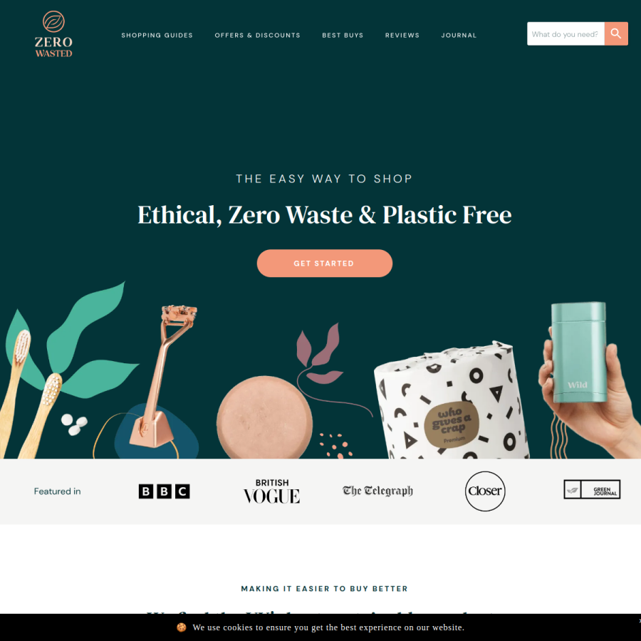 zerowasted.co.uk homepage screenshot