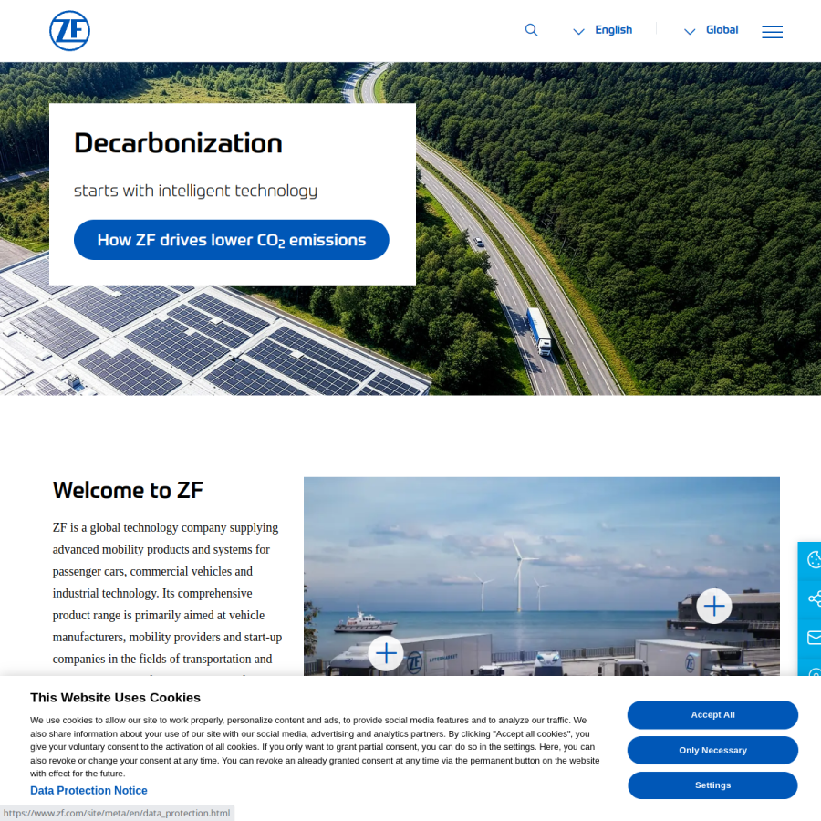 zf.com homepage screenshot